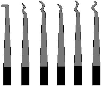 Lock pick templates, c-rakes, snakes