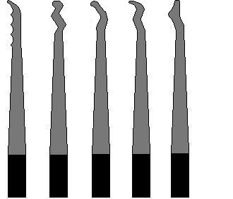 lock pick templates, scrubbers and jigglers